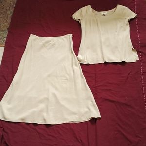Linen/Silk A line Skirt & Top Set